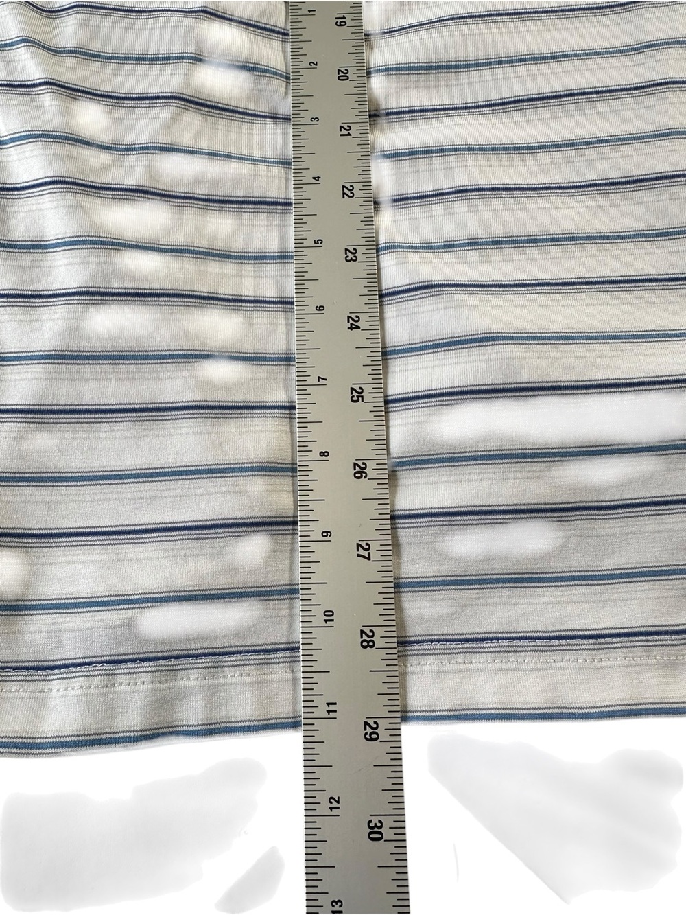 Pebble Beach White Polo with Thin Blue Stripes Men’s XL - Picture 5 of 8